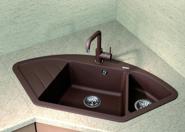 Мойка кухонная керамогранитная Florentina ВЕСТА 20.285.E1005.105 100,6*51 см. коричневый