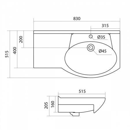 Раковина Santek КОРАЛЛ 1.WH11.0.225  