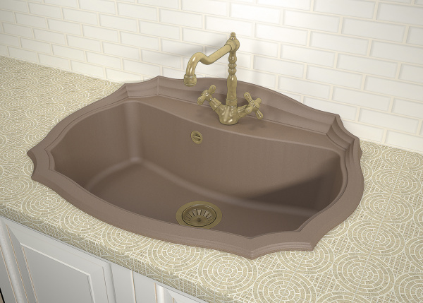 Мойка кухонная керамогранитная Florentina ЭМИЛИЯ 770 20.360.E770.202 77*55 см. шампань