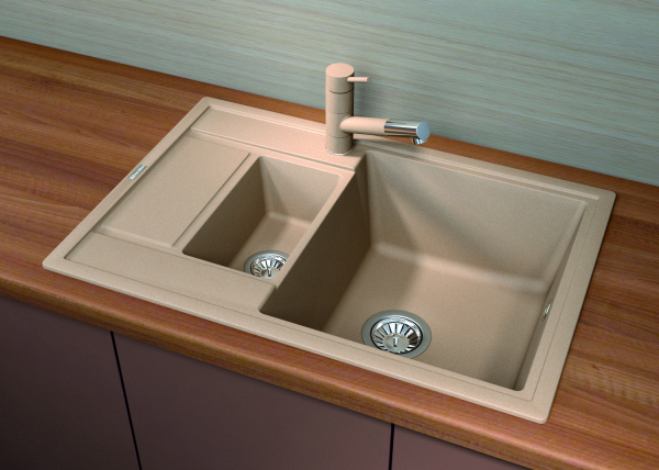 Мойка кухонная керамогранитная Florentina ЛИПСИ 780K 20.250.D0780.104 78*51 см. бежевый