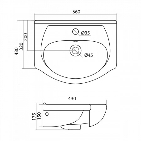 Раковина Santek ЛИНДА 1.WH11.0.156  