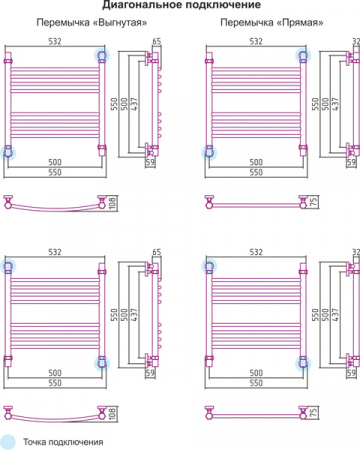 Полотенцесушитель водяной Сунержа БОГЕМА+ 00-0220-5050 500х500 
