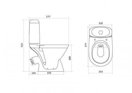 Унитаз-компакт Santek РИМИНИ 1.WH30.2.130  