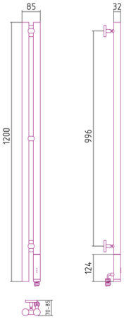 Полотенцесушитель электрический Сунержа НЮАНС 00-0543-1253  