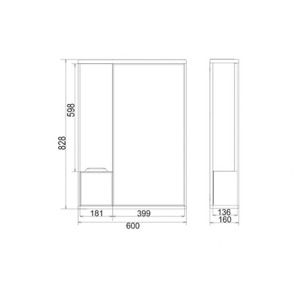 Зеркало Mirsant SOHO  60 см.  Зеркало Mirsant SOHO  60 см.