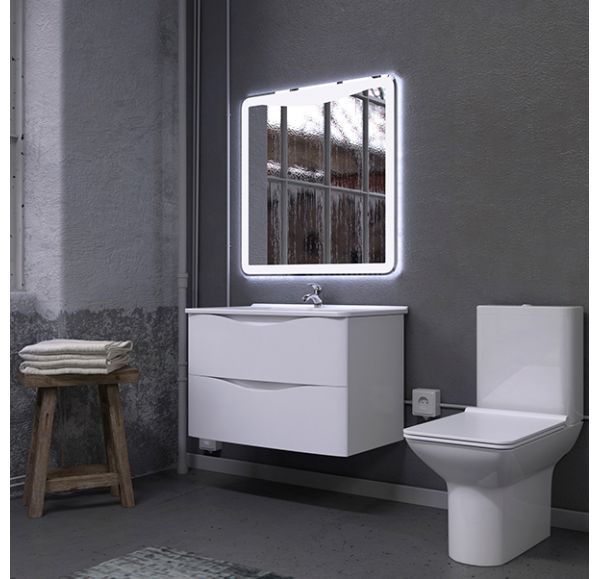 Тумба с раковиной навесная Mirsant SMILE  80 см. 