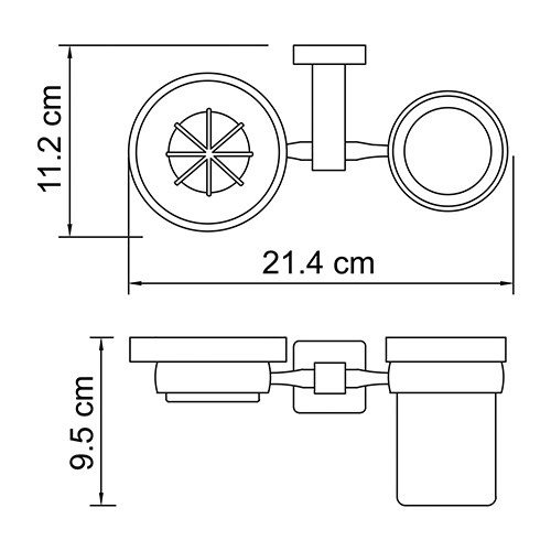 Стакан и мыльница навесной WasserKRAFT LIPPE K-6526   Стакан и мыльница навесной WasserKRAFT LIPPE K-6526