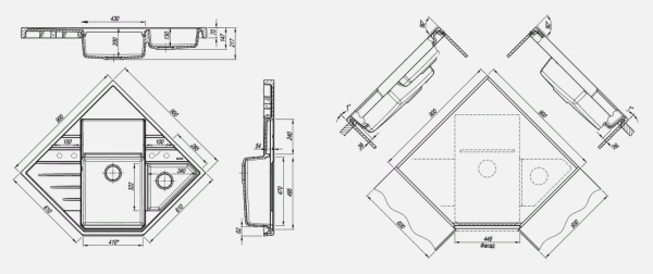 Мойка кухонная керамогранитная Florentina БОМБЕЙ 20.375.J0900.105 90*61 см. коричневый
