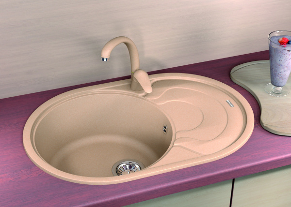 Мойка кухонная керамогранитная Florentina РОДОС 760 20.140.D0760.107 76*51 см. песочный