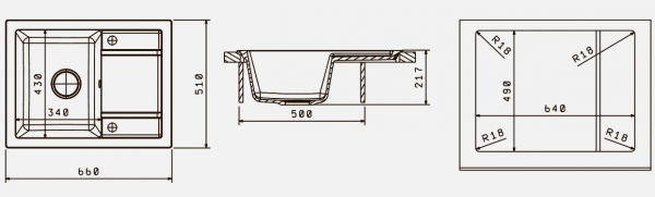 Мойка кухонная керамогранитная Florentina ЛИПСИ 660 20.155.C0660.306 66*51 см. капучино