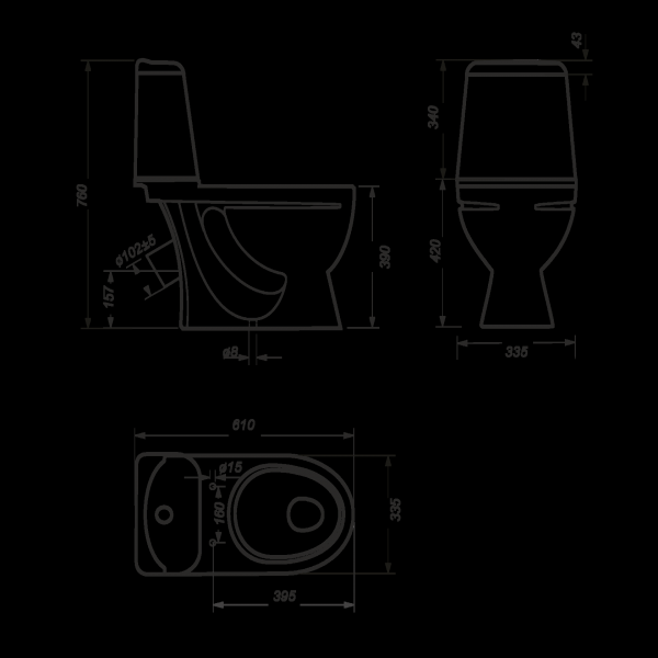 Унитаз-компакт Sanita ИДЕАЛ IDLSACC01090113  
