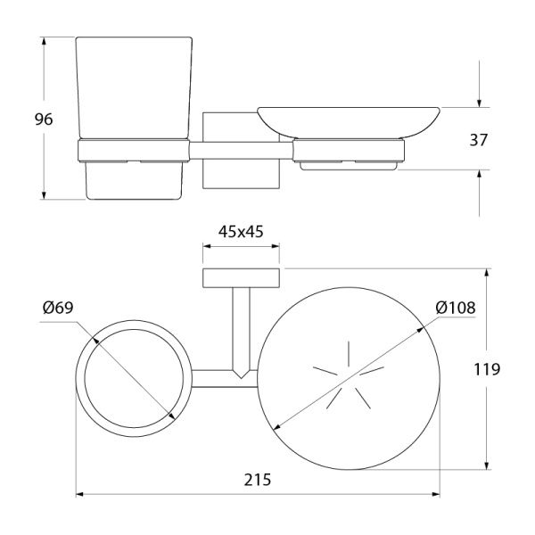 Стакан и мыльница навесной IDDIS EDIFICE EDIMBG0i57  