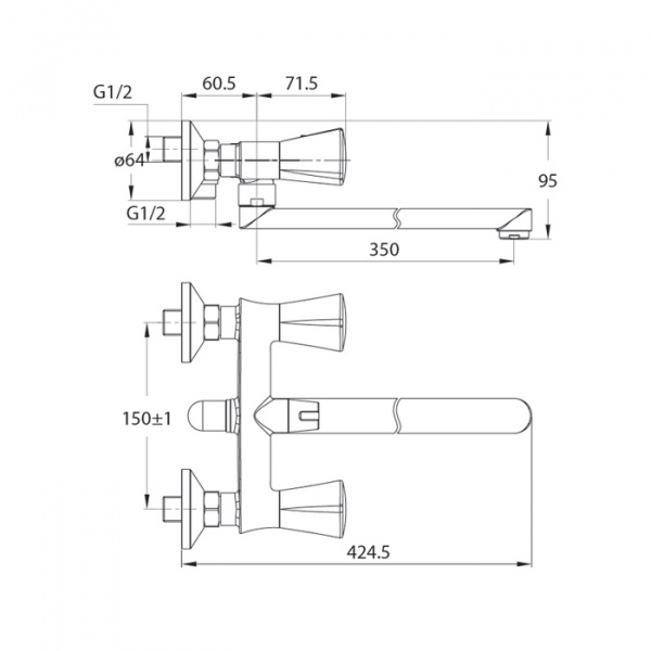 Смеситель IDDIS BOUNCE BOUSBL2i10WA универсальный  Смеситель IDDIS BOUNCE BOUSBL2i10WA универсальный