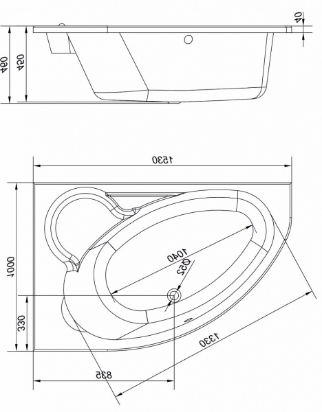 Ванна акриловая Cersanit KALIOPE 63441 153x100 см. левая 