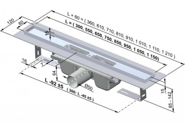 Душевой канал Alcaplast  APZ1-650  
