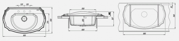 Мойка кухонная керамогранитная Florentina ЭМИЛИЯ 20.340.D0900.306 90*55 см. капучино